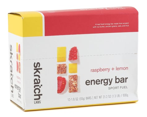 Skratch Labs Energy Bar Sport Fuel (Raspberry + Lemon) (12 | 1.8oz Packets)